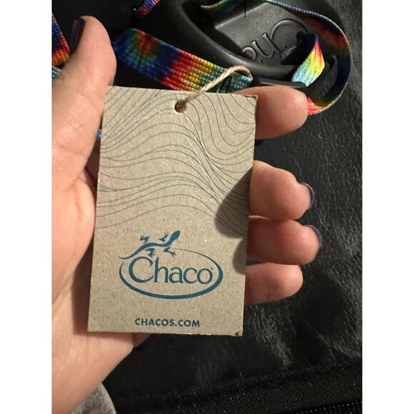 NEW Chacos Chillos Sport Big Kids Dark Tie Dye Sandals, Sz 2, Unisex (C107) - Picture 9 of 9